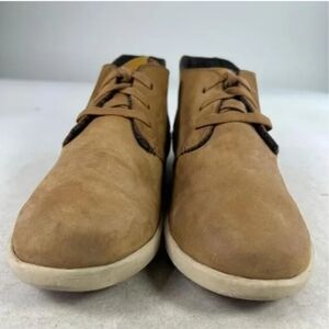 Brown frosted leather lace up shoes